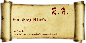 Rocskay Nimfa névjegykártya